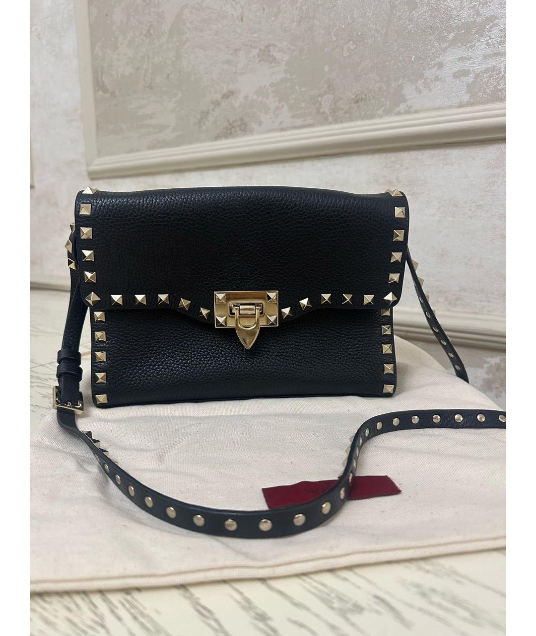 VALENTINO Черная кожаная сумка через плечо, фото 2