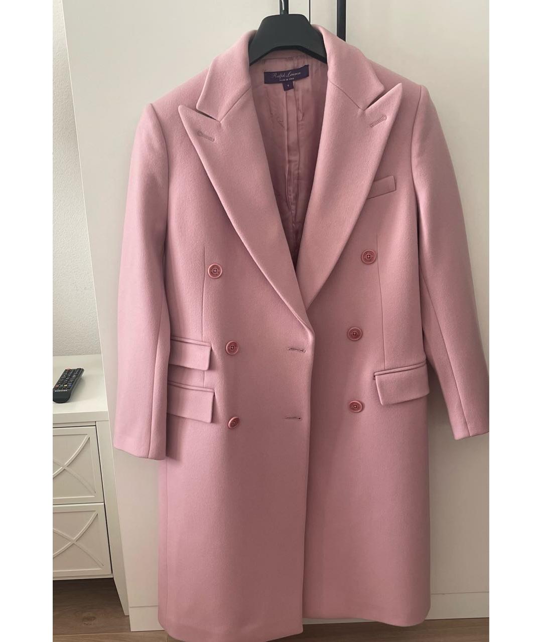 RALPH LAUREN PURPLE LABEL Розовое шерстяное пальто, фото 5