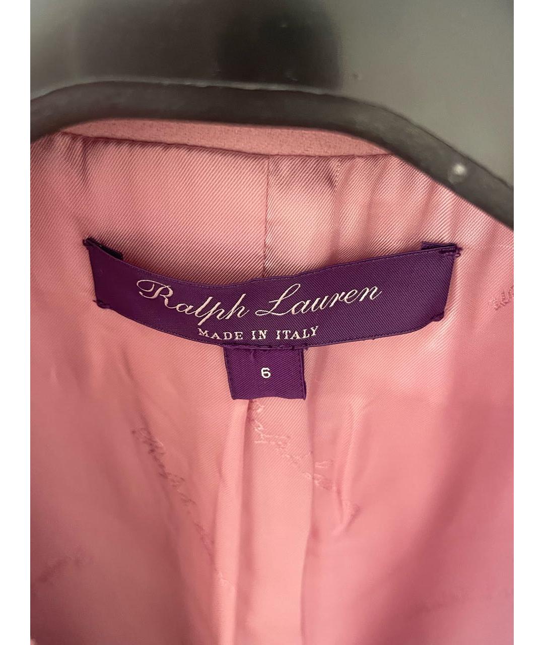 RALPH LAUREN PURPLE LABEL Розовое шерстяное пальто, фото 2