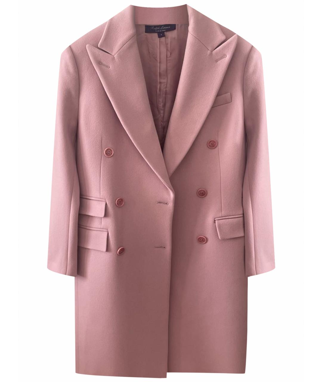 RALPH LAUREN PURPLE LABEL Розовое шерстяное пальто, фото 1
