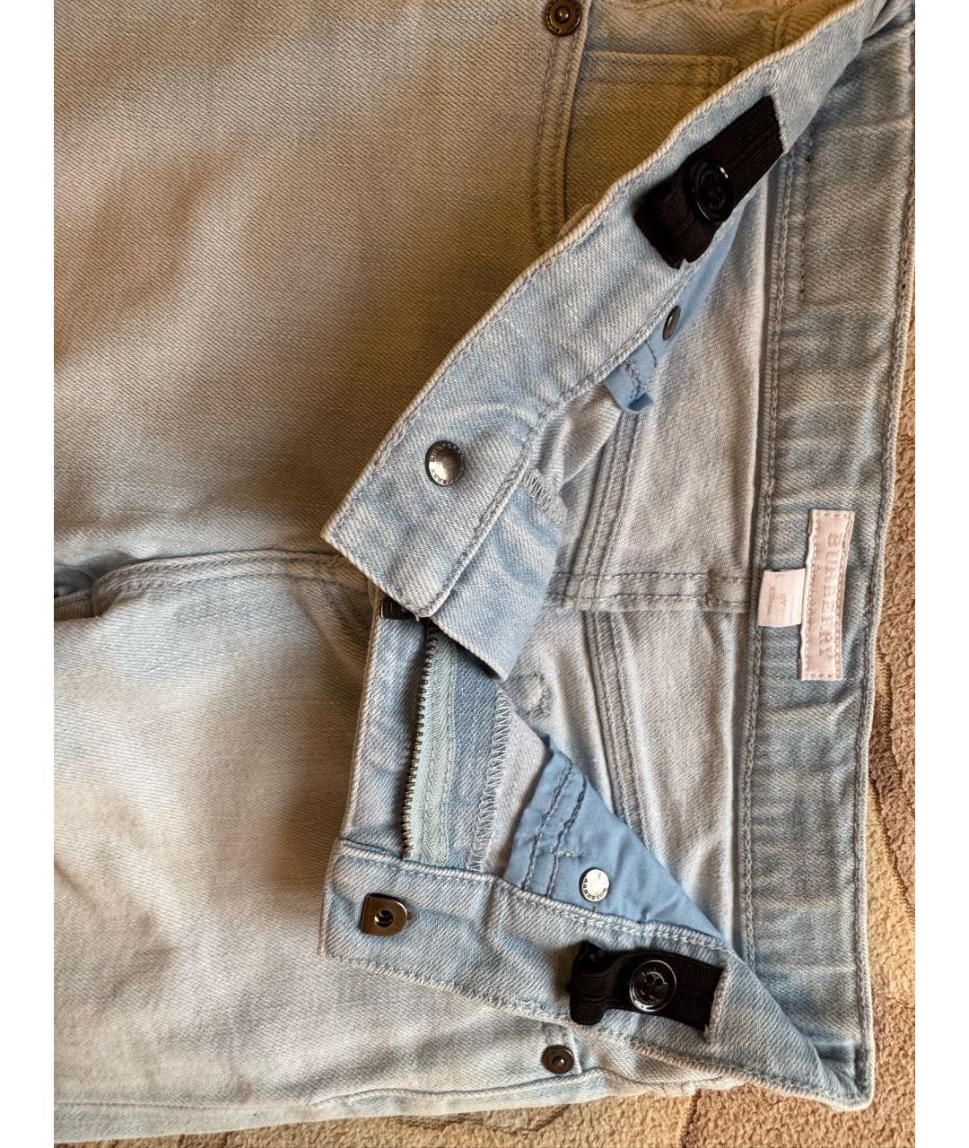 BURBERRY KIDS Голубые деним детские джинсы, фото 3