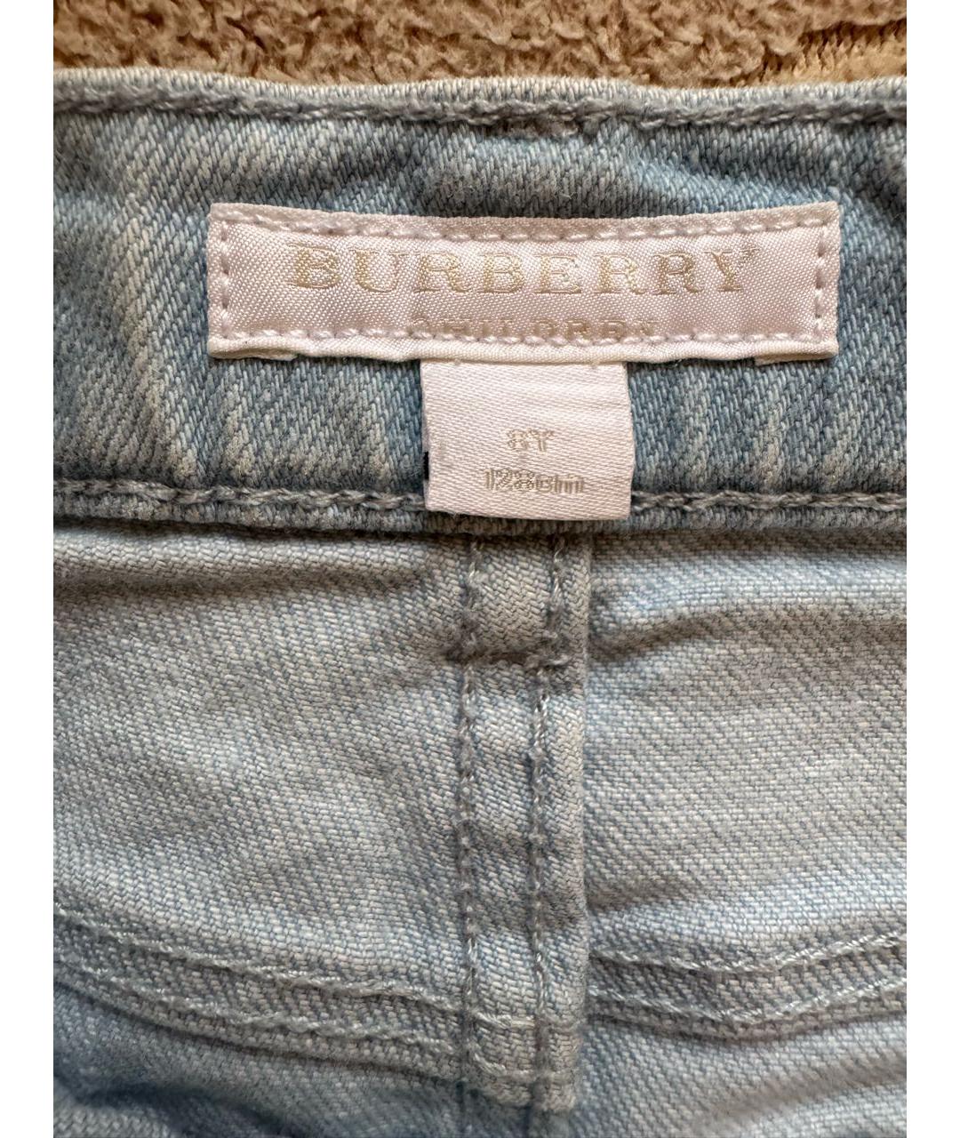 BURBERRY KIDS Голубые деним детские джинсы, фото 6