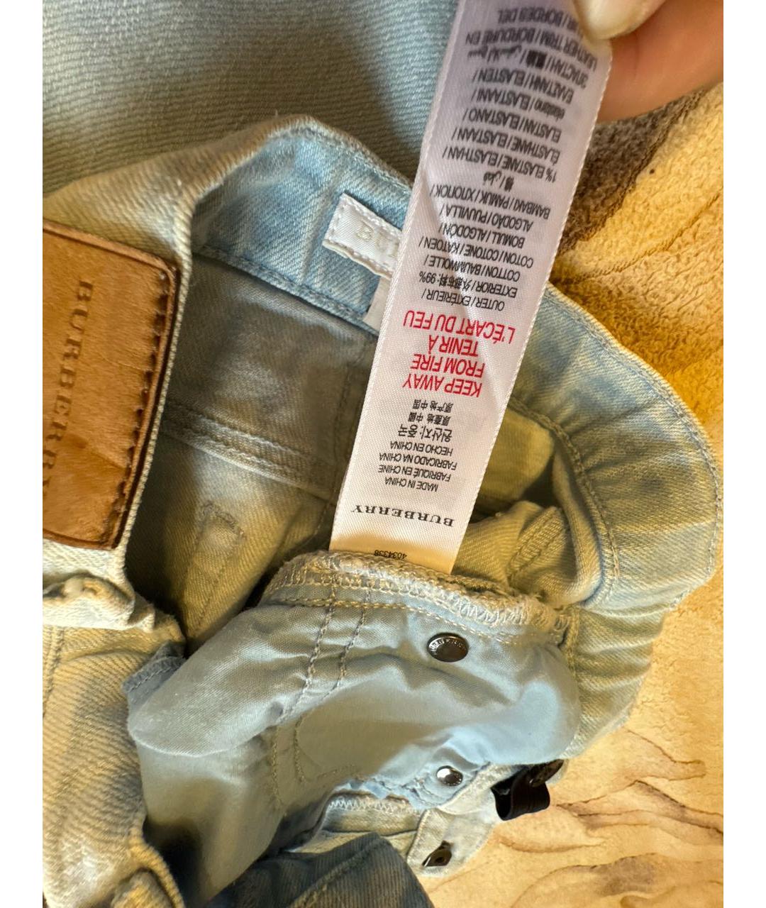 BURBERRY KIDS Голубые деним детские джинсы, фото 8