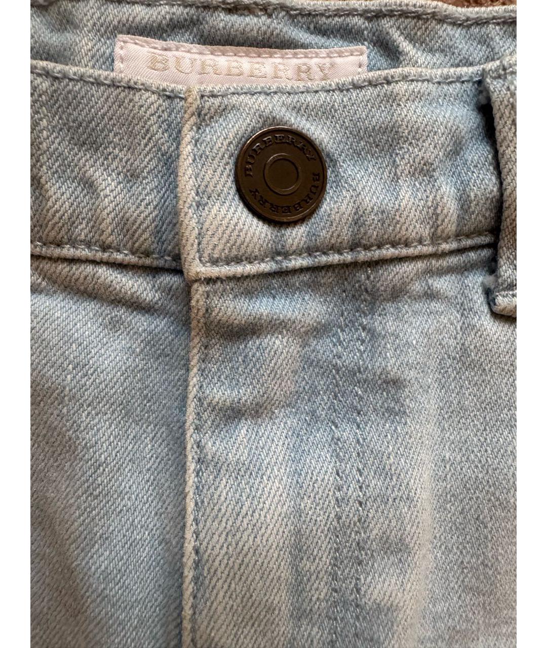 BURBERRY KIDS Голубые деним детские джинсы, фото 7