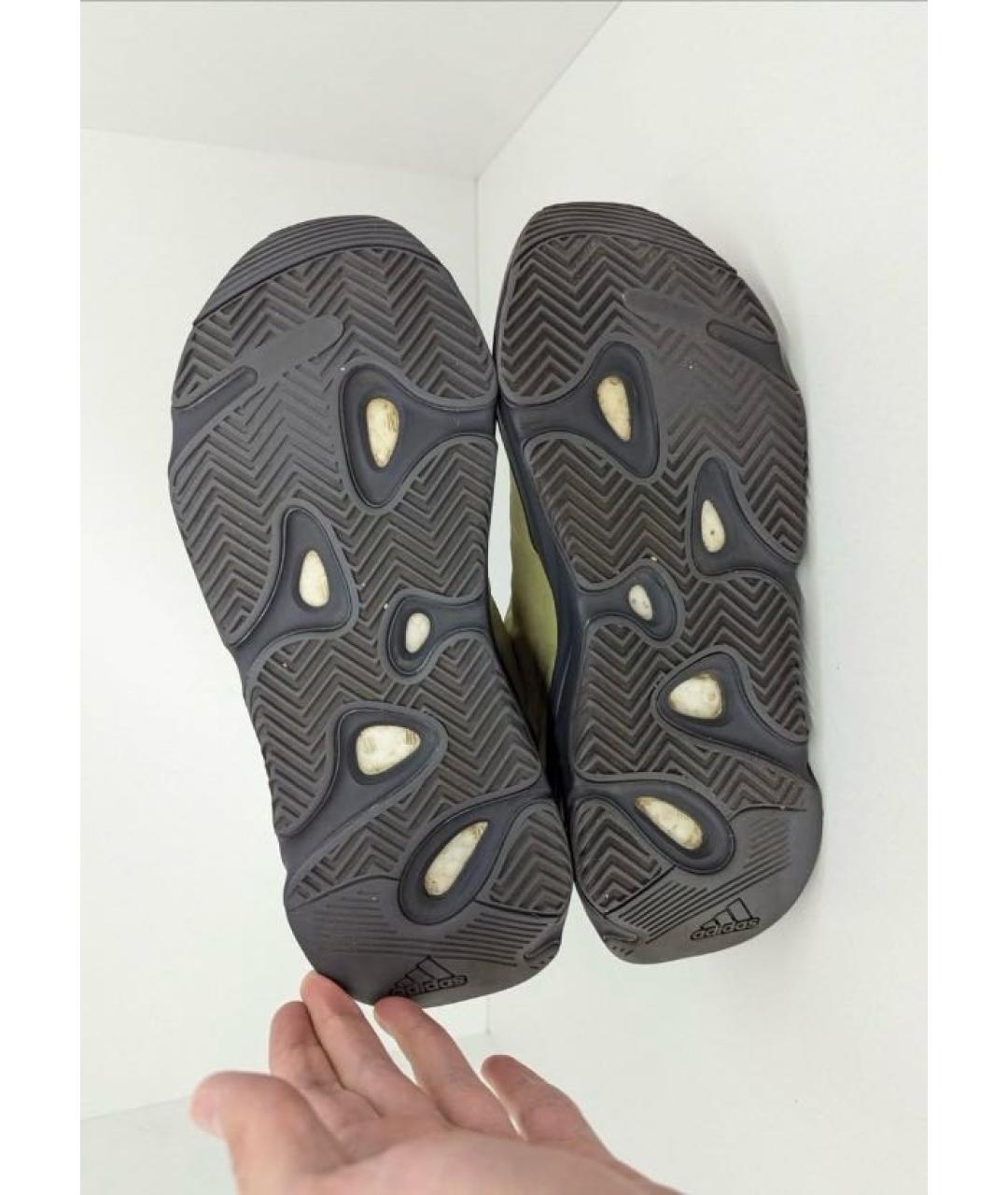 ADIDAS YEEZY Зеленые текстильные кроссовки, фото 5