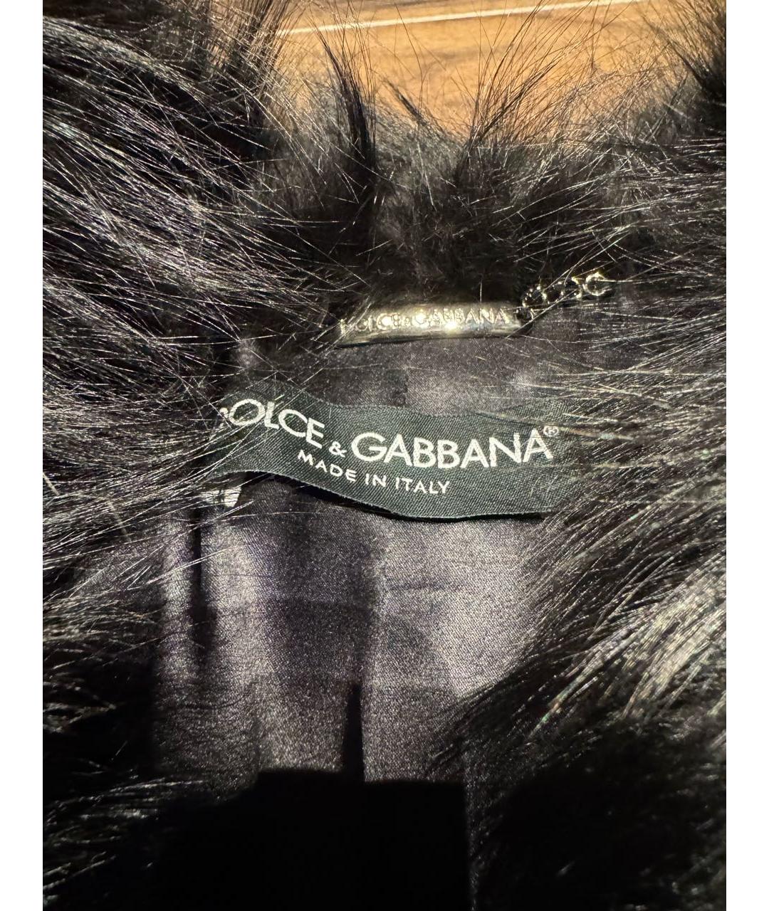DOLCE&GABBANA Черная меховая шуба, фото 3