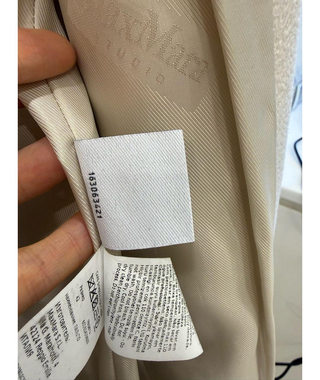 MAX MARA STUDIO Белое шерстяное пальто, фото 7