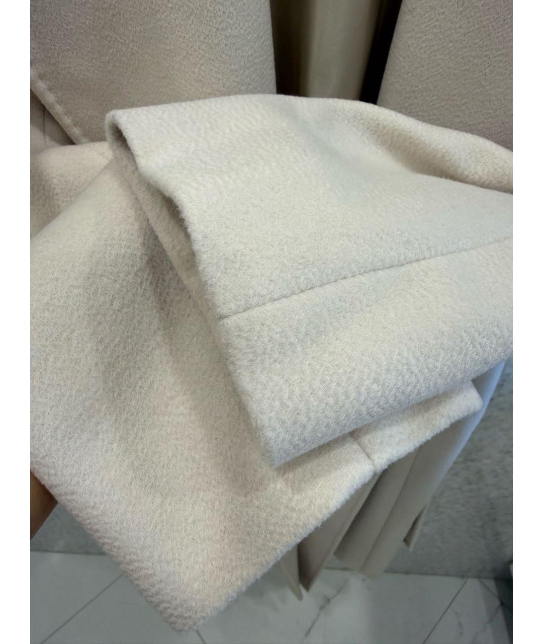 MAX MARA STUDIO Белое шерстяное пальто, фото 4