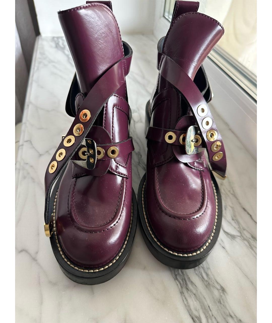 BALENCIAGA Фиолетовые кожаные ботинки, фото 2