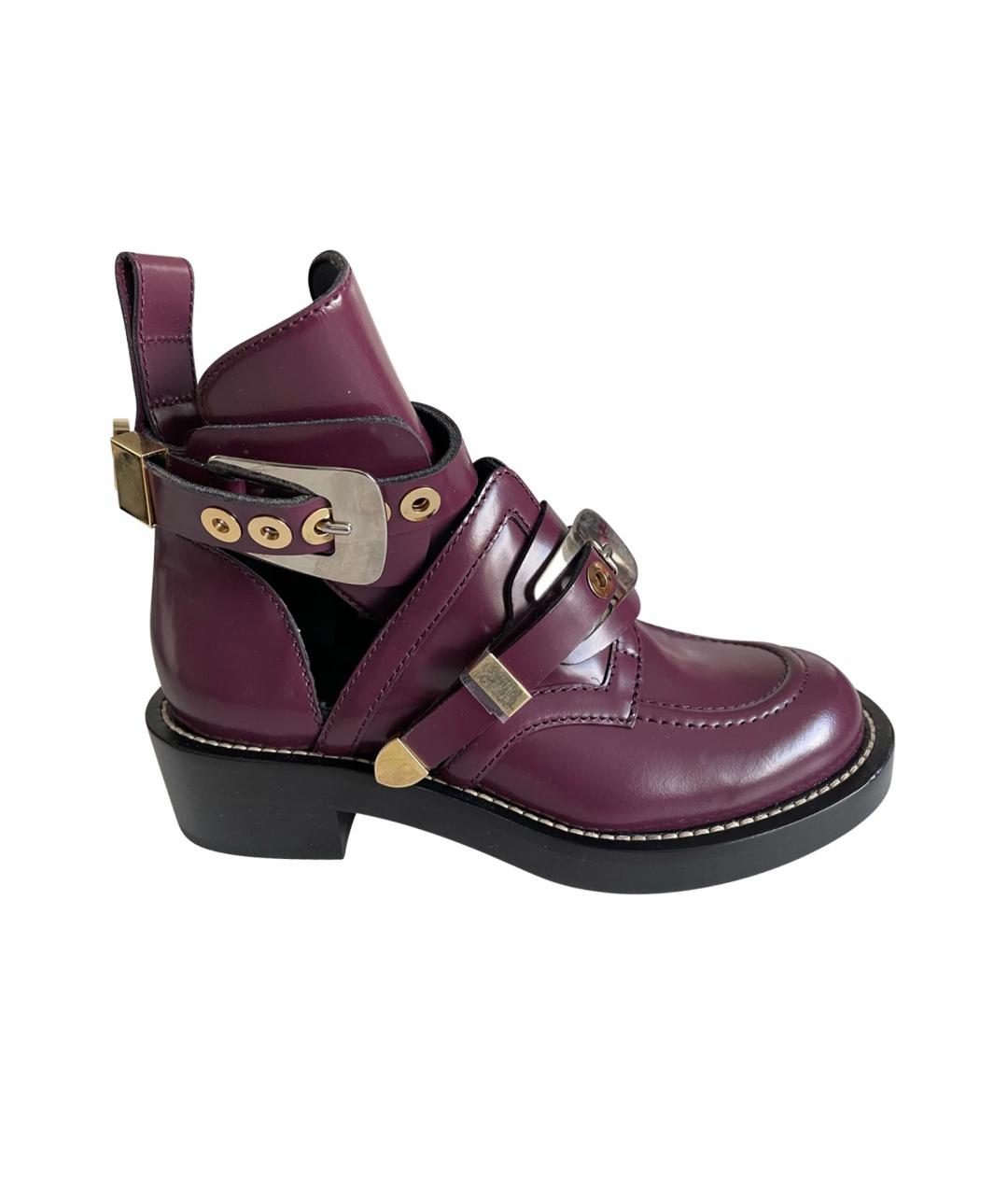 BALENCIAGA Фиолетовые кожаные ботинки, фото 1