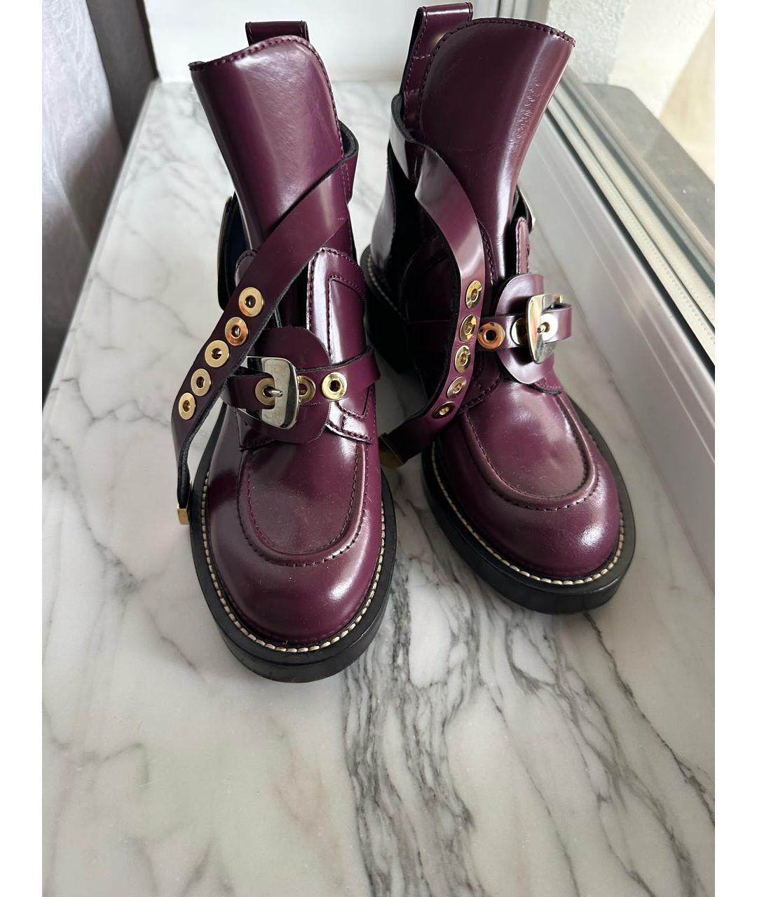 BALENCIAGA Фиолетовые кожаные ботинки, фото 5
