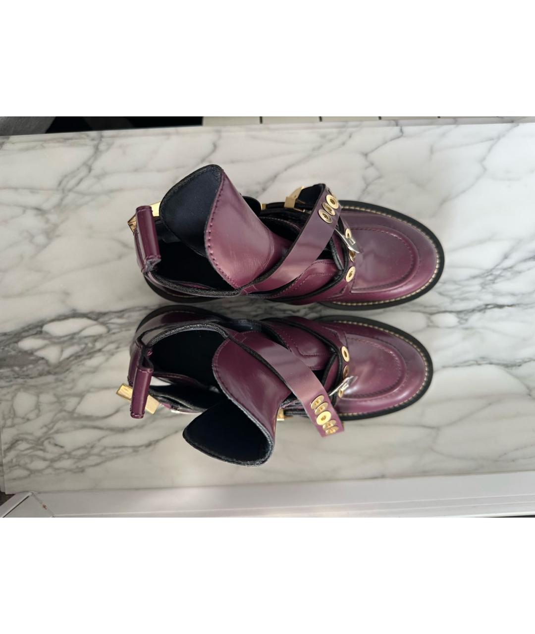 BALENCIAGA Фиолетовые кожаные ботинки, фото 3