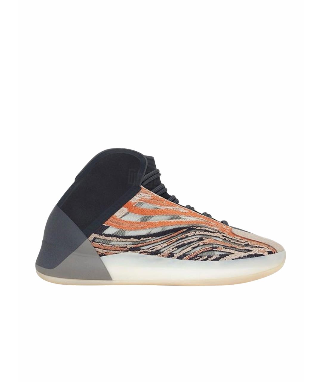 ADIDAS YEEZY Оранжевое текстильные кроссовки, фото 1