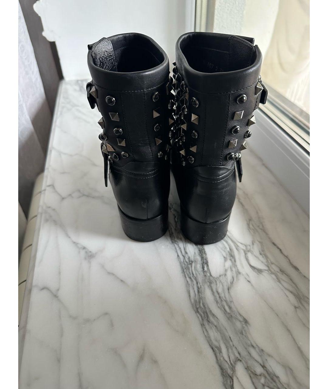 VALENTINO Черные кожаные ботинки, фото 4