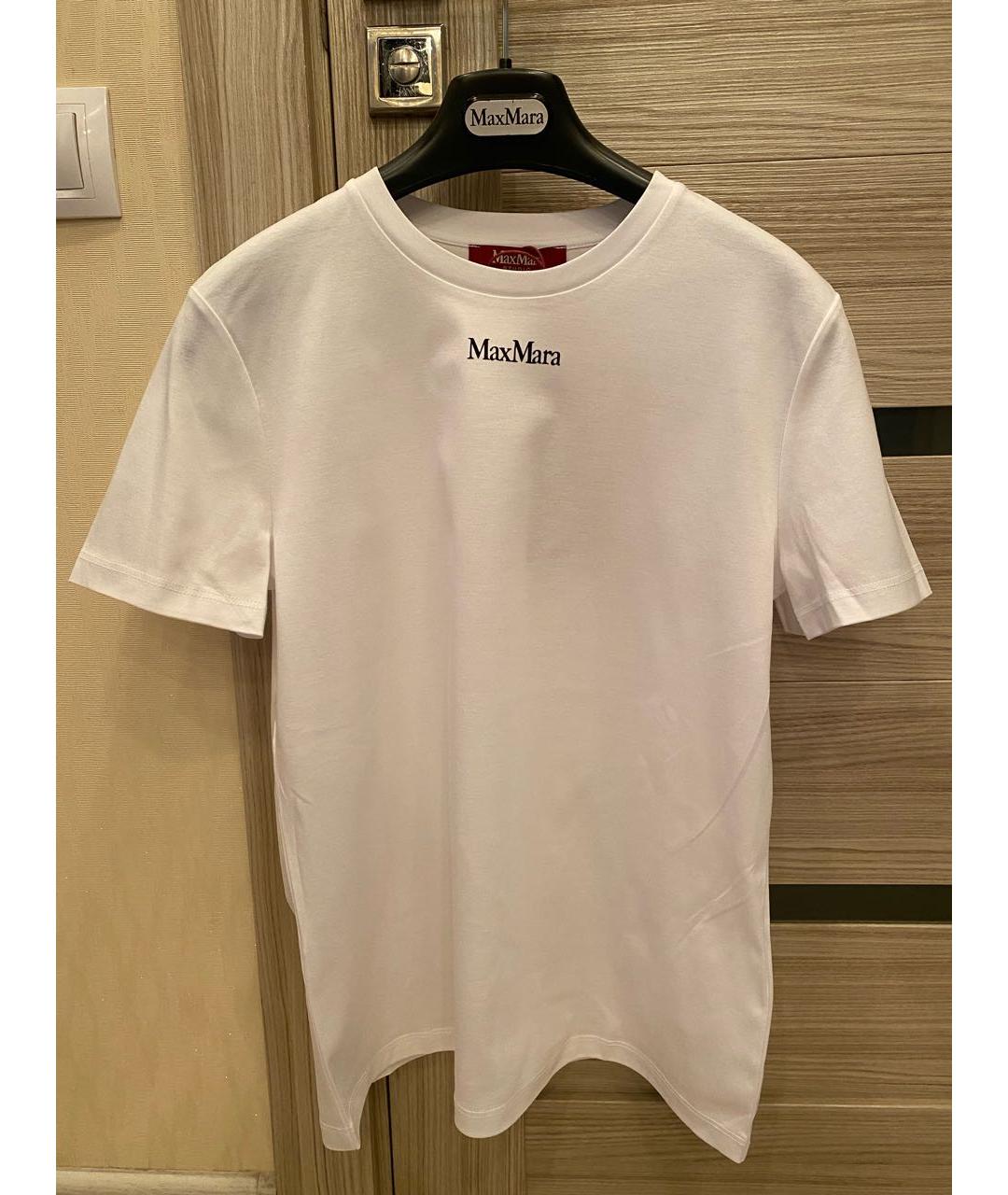 MAX MARA STUDIO Белая хлопковая футболка, фото 5