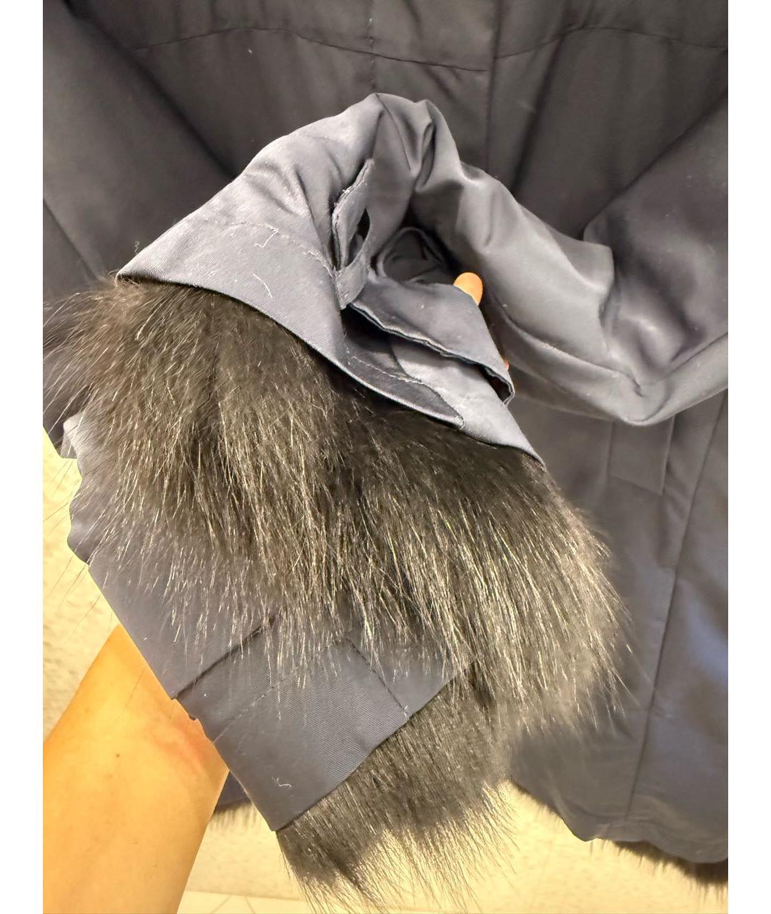 'S MAX MARA Темно-синяя полиамидовая парка, фото 8