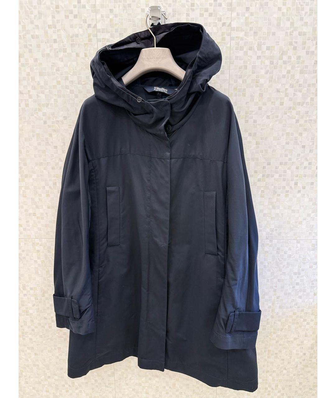 'S MAX MARA Темно-синяя полиамидовая парка, фото 7