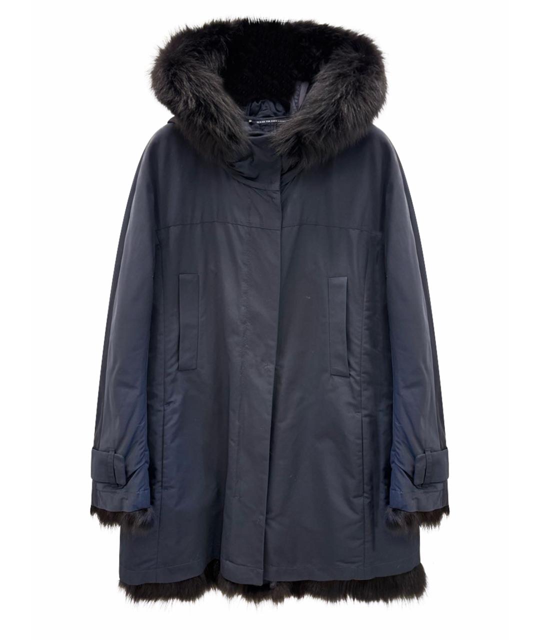 'S MAX MARA Темно-синяя полиамидовая парка, фото 1
