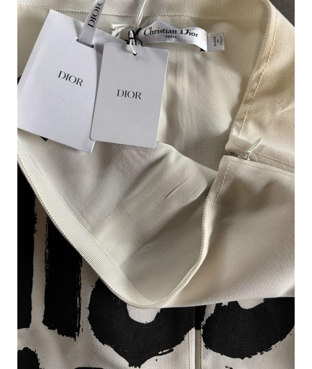 CHRISTIAN DIOR Бежевая шерстяная юбка мини, фото 3