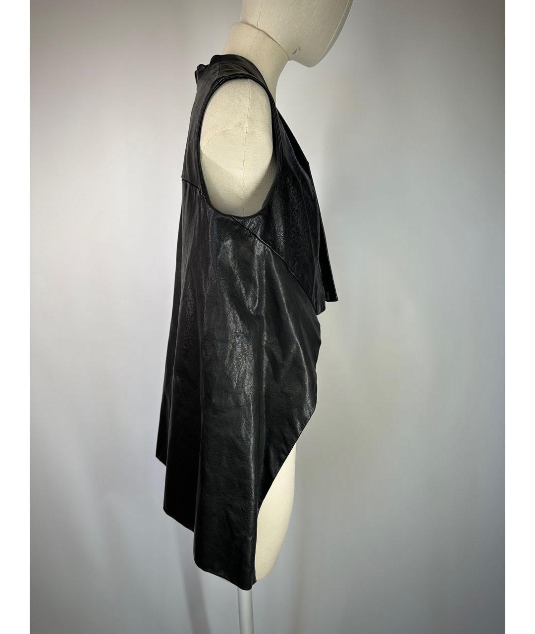 RICK OWENS Черный кожаный жилет, фото 4