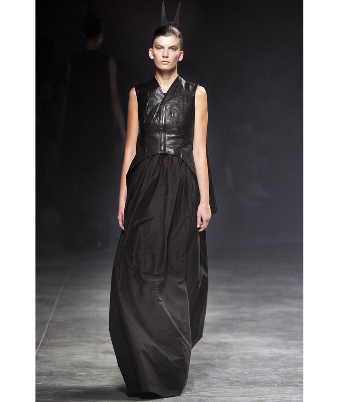 RICK OWENS Черный кожаный жилет, фото 2