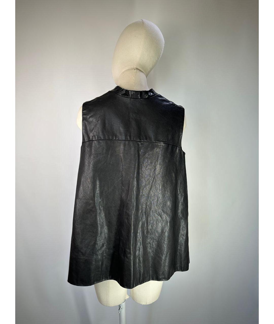 RICK OWENS Черный кожаный жилет, фото 3