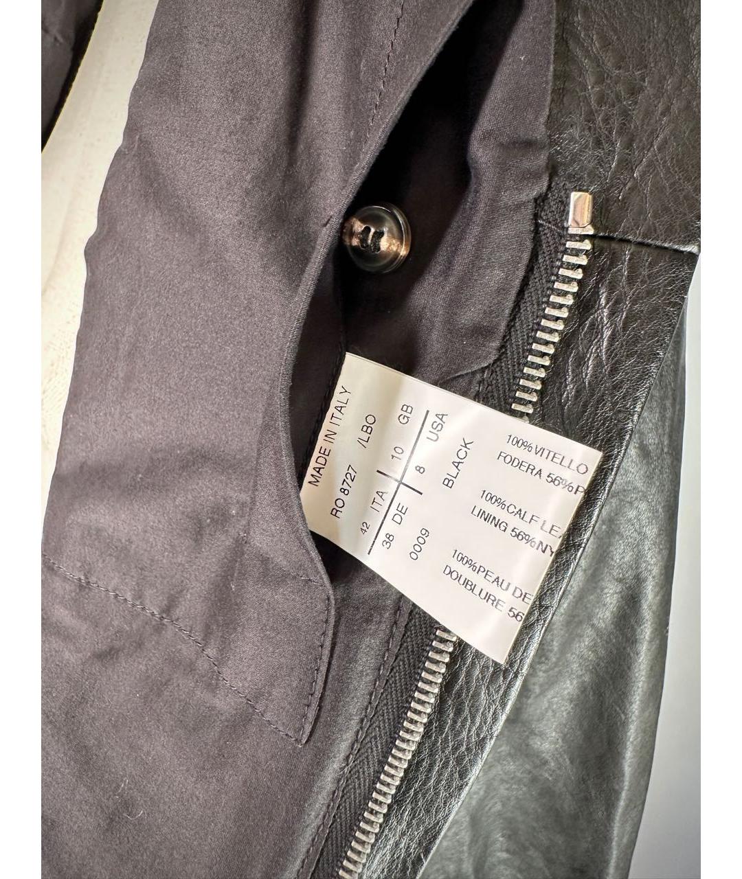 RICK OWENS Черный кожаный жилет, фото 7