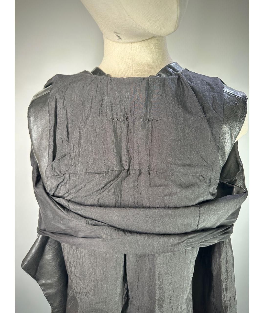 RICK OWENS Черный кожаный жилет, фото 6