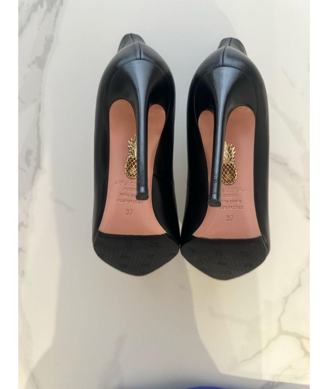 AQUAZZURA Черные кожаные туфли, фото 3