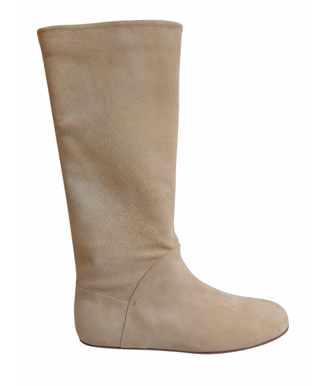 BALLY Бежевые нубуковые сапоги, фото 1
