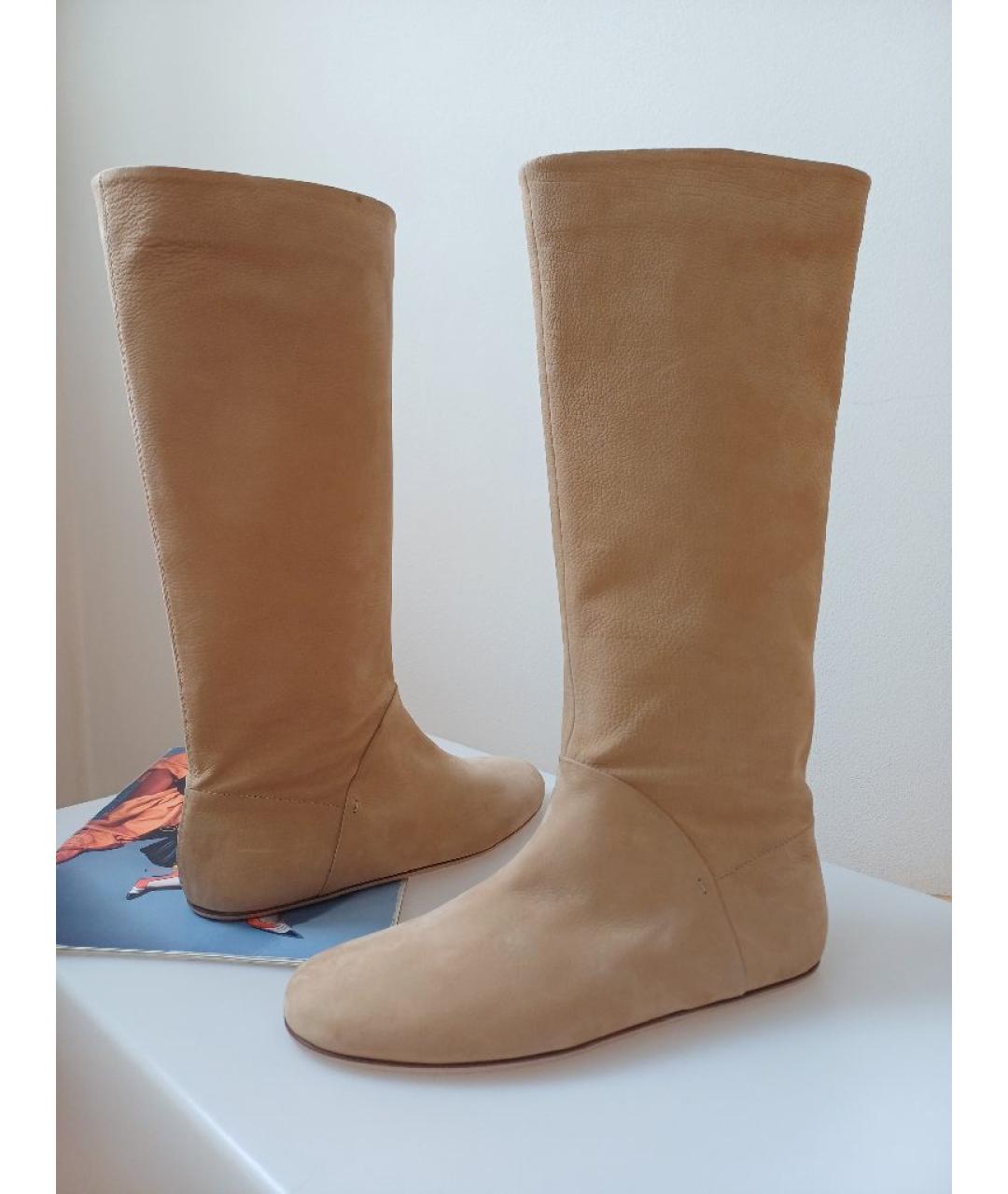 BALLY Бежевые нубуковые сапоги, фото 5