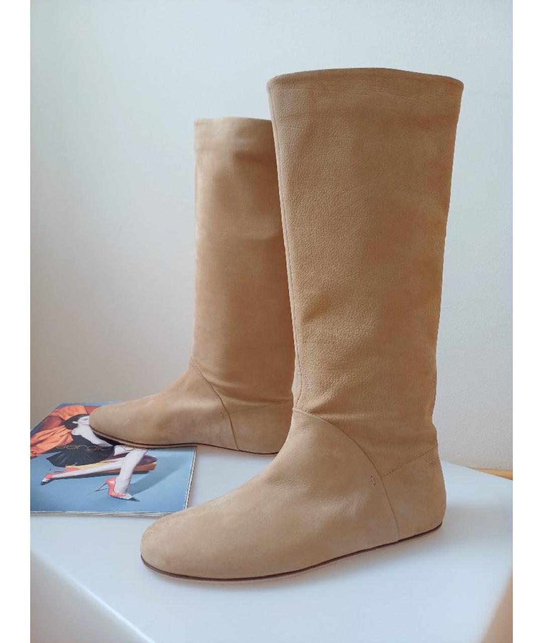 BALLY Бежевые нубуковые сапоги, фото 2