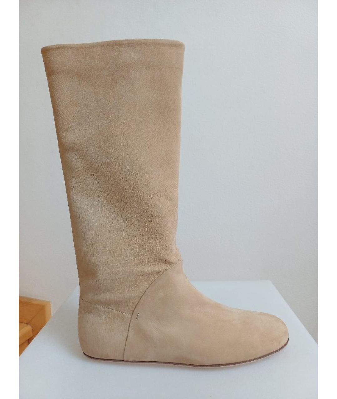 BALLY Бежевые нубуковые сапоги, фото 9