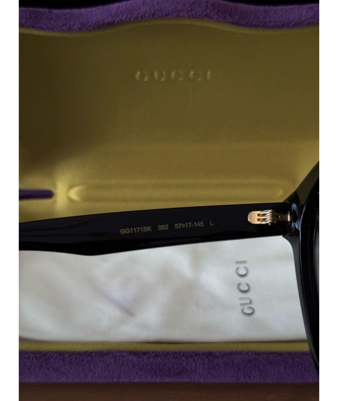 GUCCI Черные пластиковые солнцезащитные очки, фото 7