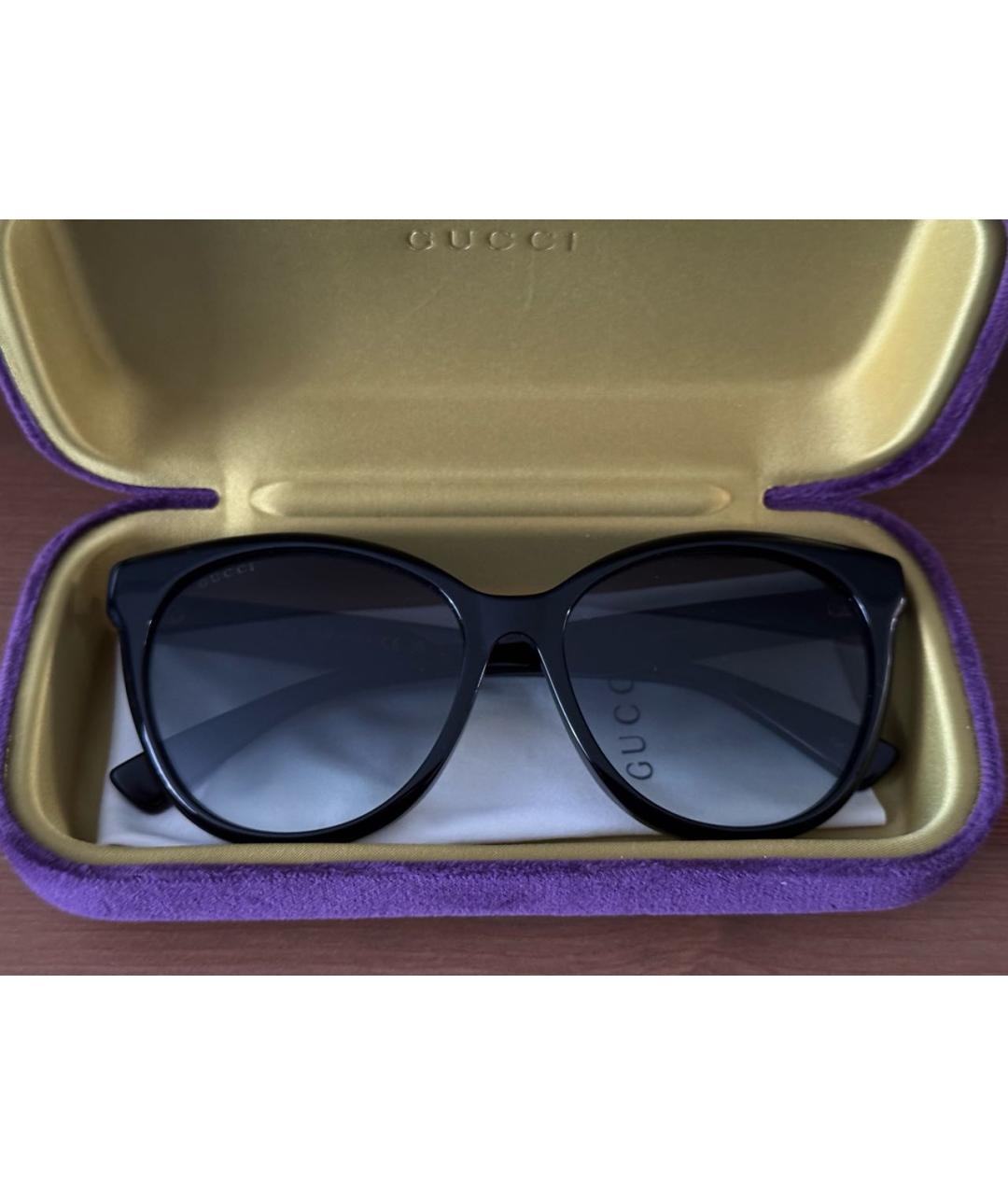 GUCCI Черные пластиковые солнцезащитные очки, фото 8
