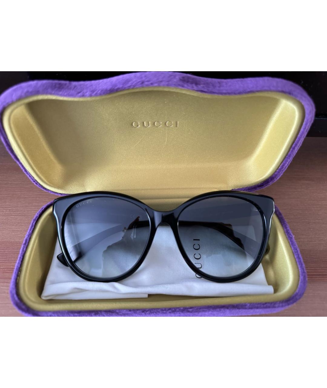 GUCCI Черные пластиковые солнцезащитные очки, фото 9