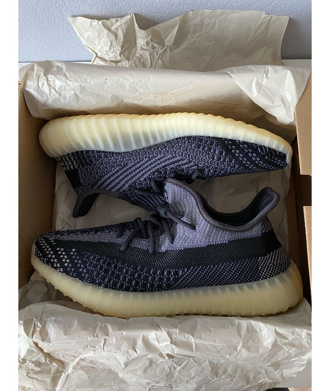 ADIDAS YEEZY Темно-синие текстильные кроссовки, фото 2