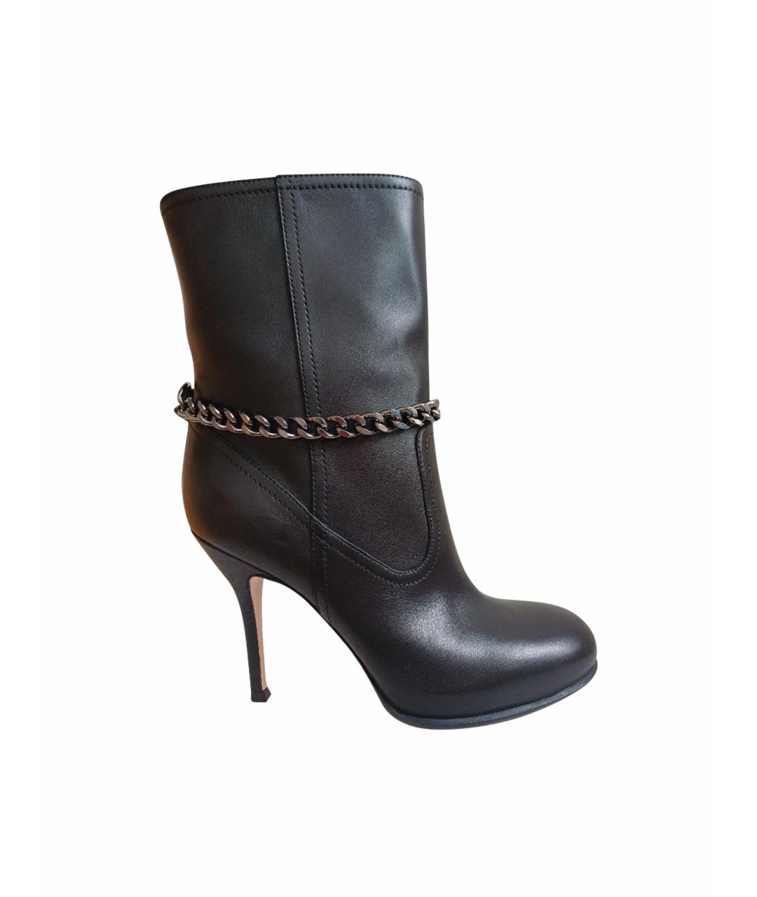 GIANVITO ROSSI Черные кожаные ботильоны, фото 1