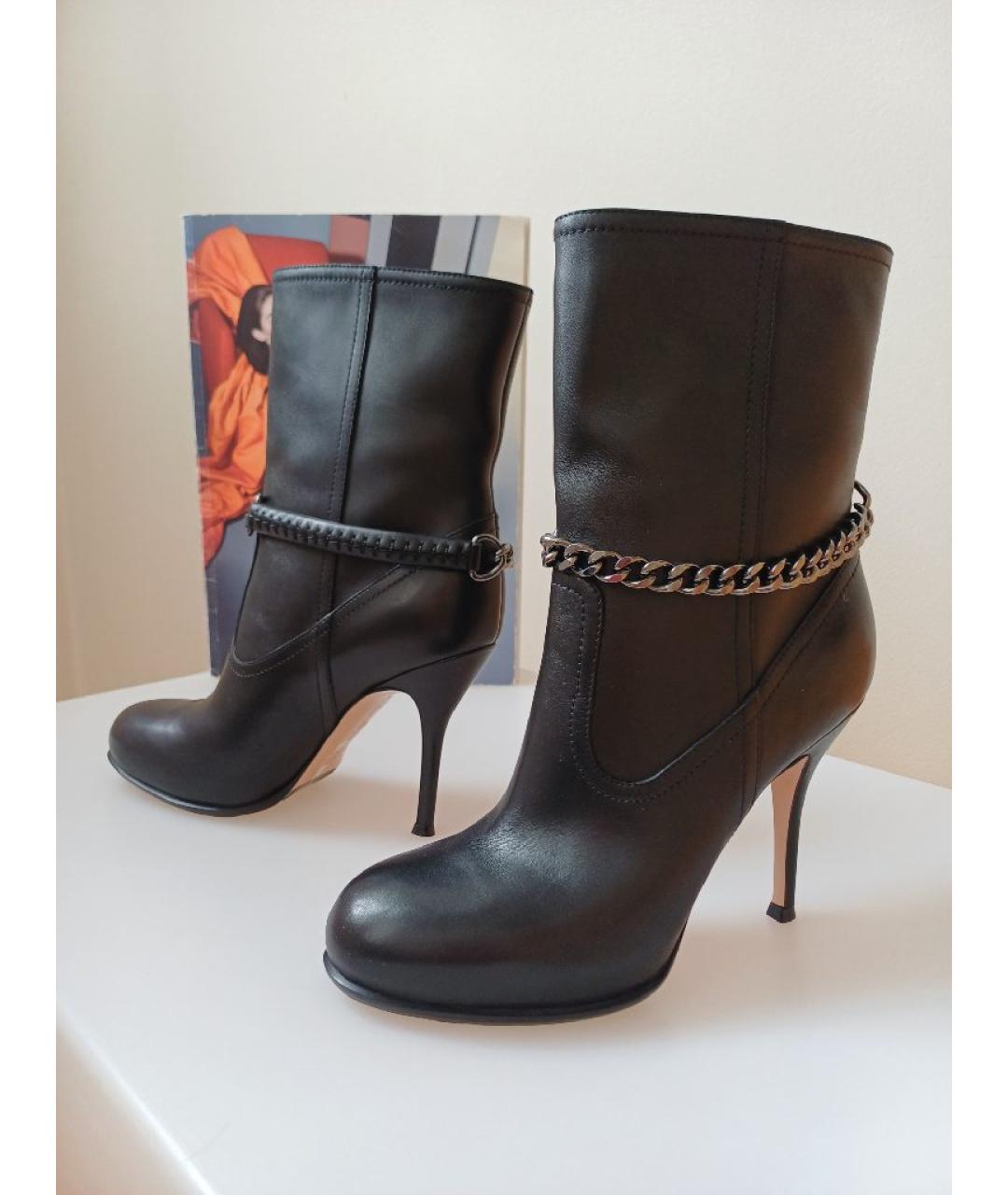GIANVITO ROSSI Черные кожаные ботильоны, фото 3