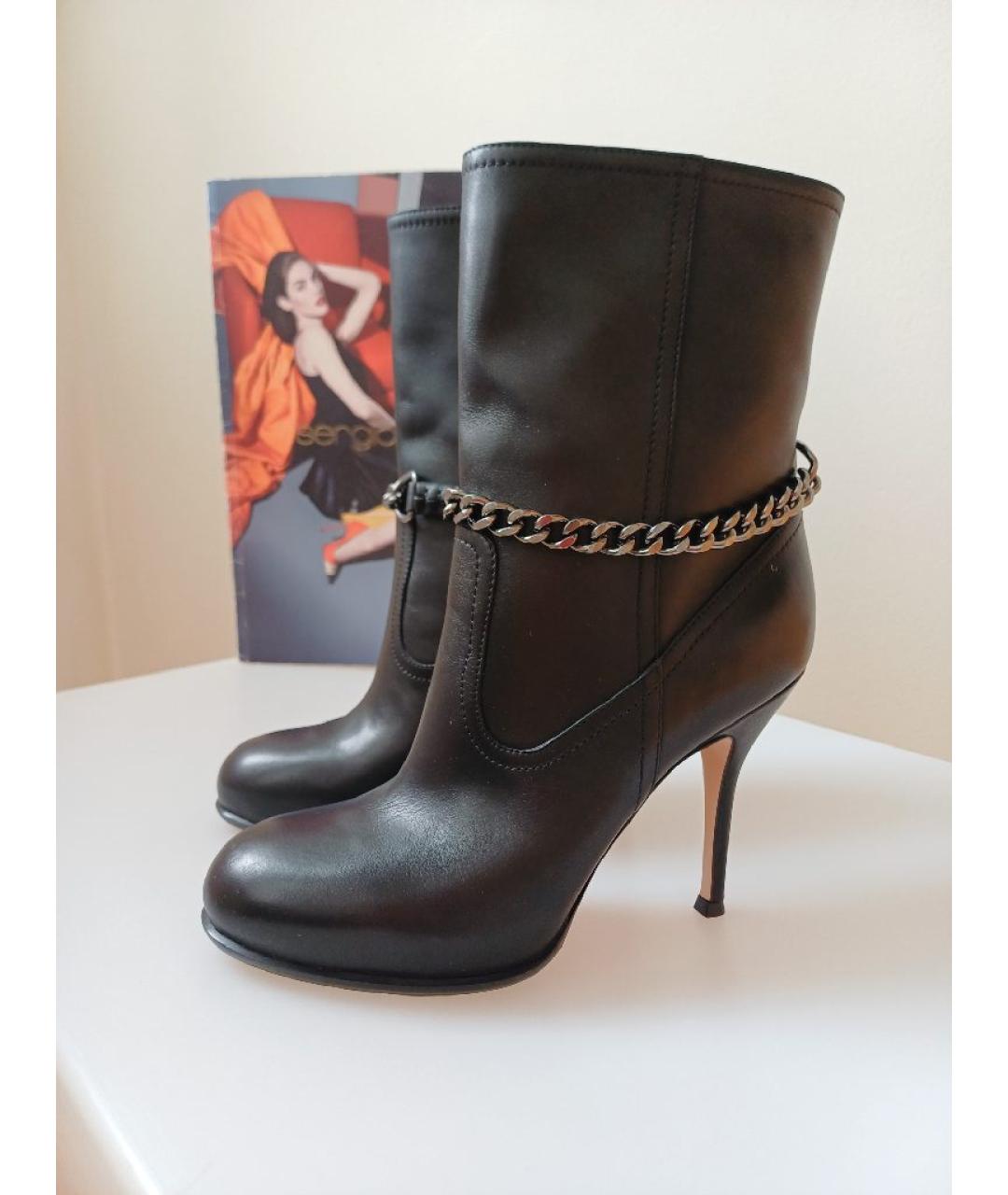 GIANVITO ROSSI Черные кожаные ботильоны, фото 2