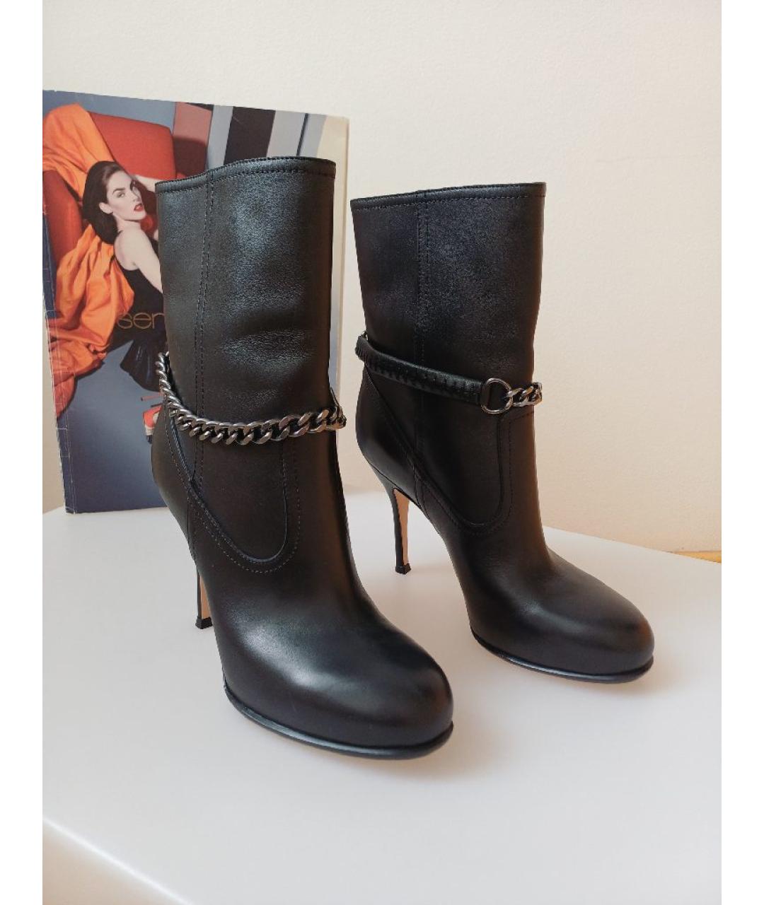 GIANVITO ROSSI Черные кожаные ботильоны, фото 6