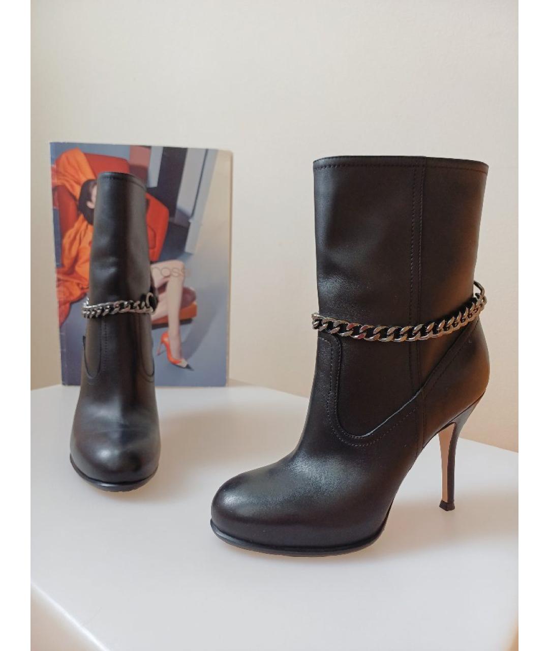 GIANVITO ROSSI Черные кожаные ботильоны, фото 4