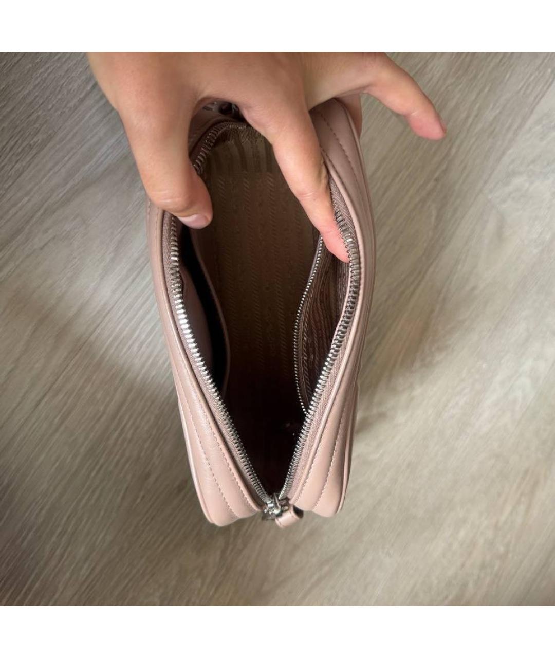 PRADA Бежевая кожаная сумка через плечо, фото 4