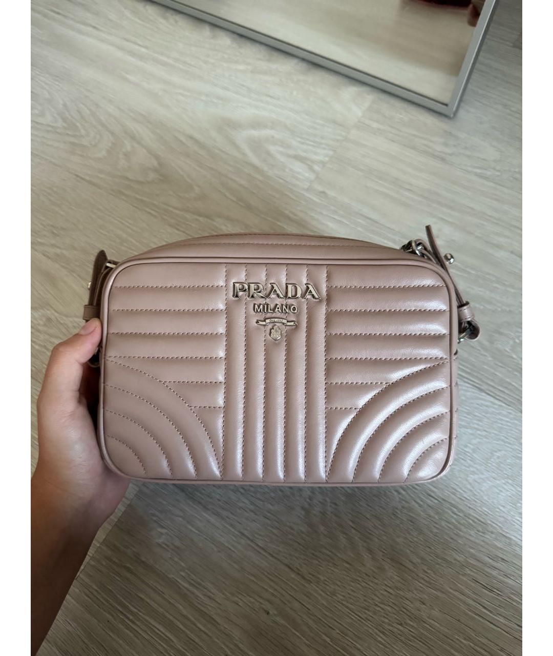 PRADA Бежевая кожаная сумка через плечо, фото 2