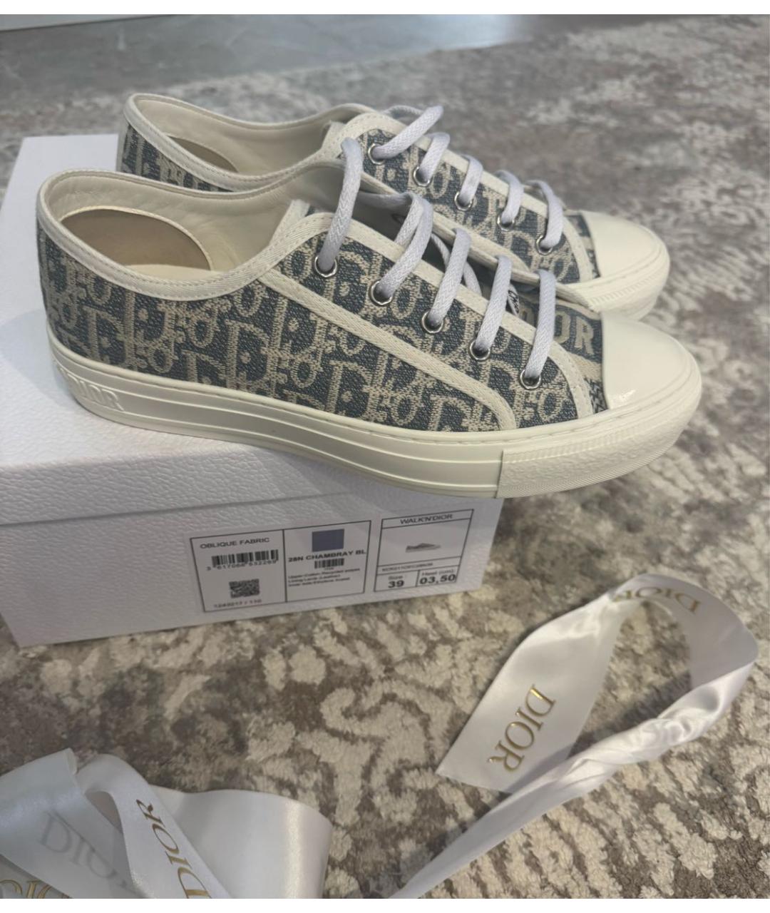 CHRISTIAN DIOR Серые текстильные кеды, фото 2