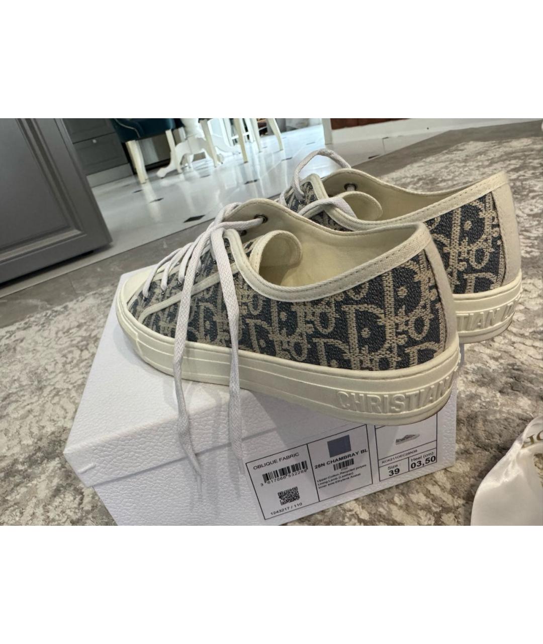 CHRISTIAN DIOR Серые текстильные кеды, фото 4