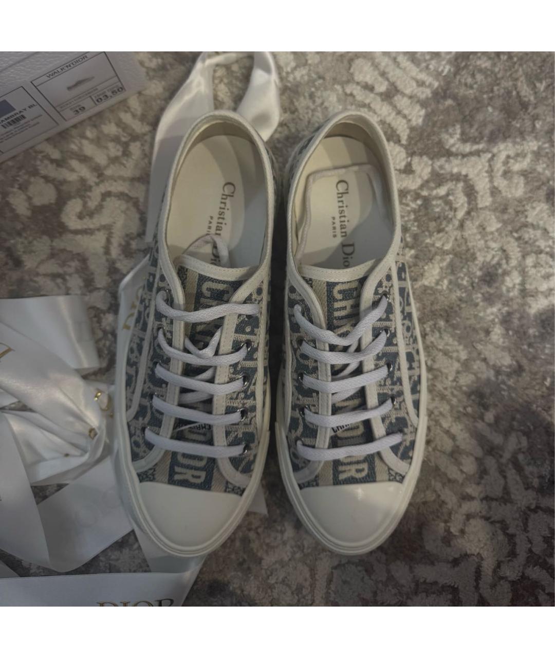 CHRISTIAN DIOR Серые текстильные кеды, фото 5