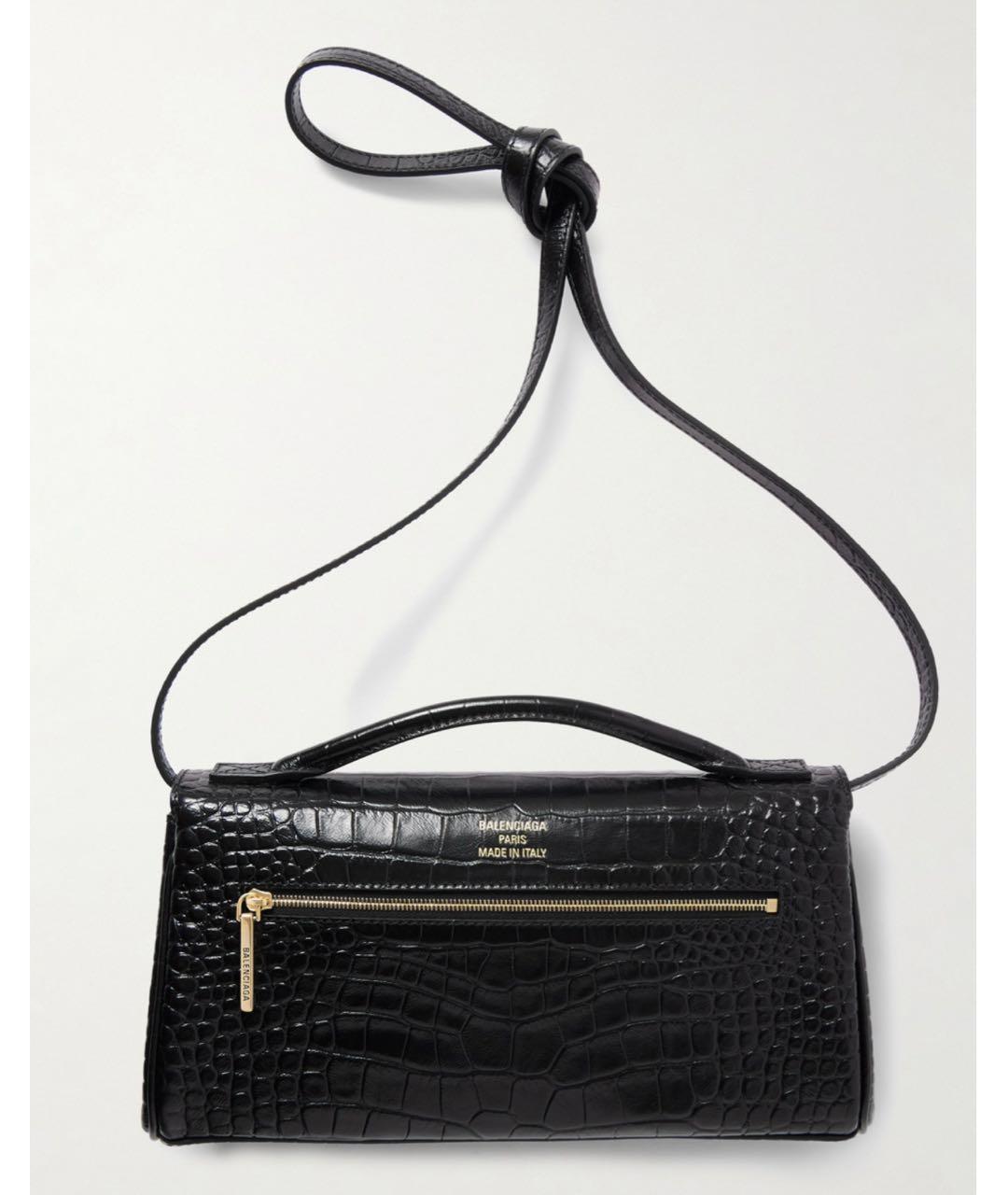BALENCIAGA Черная кожаная сумка через плечо, фото 4