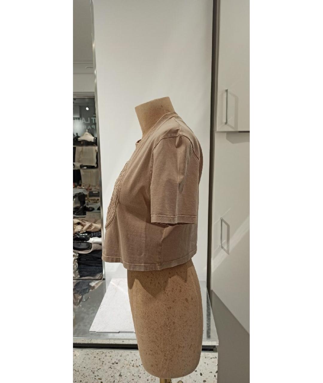 FENDI Бежевая хлопковая футболка, фото 2