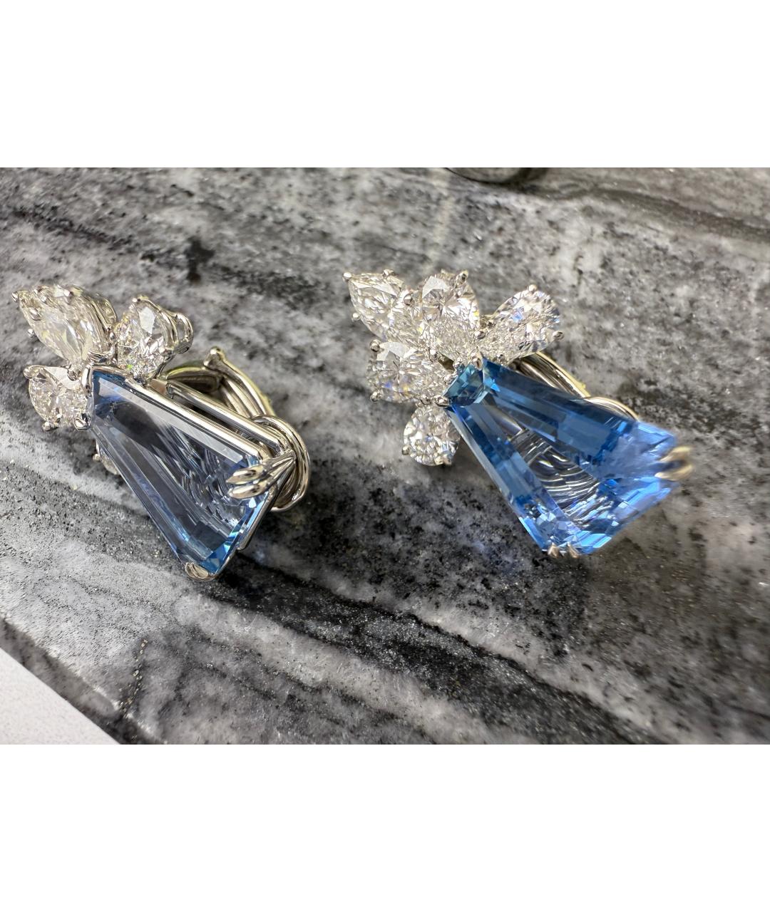 Harry Winston Голубые платиновые серьги, фото 5